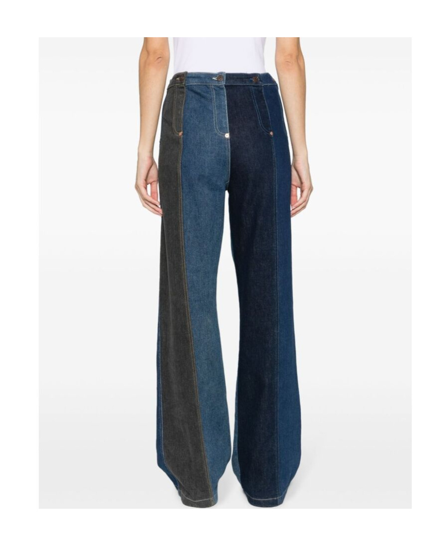 Shop Moschino High-waisted Wide-leg Jeans In Black