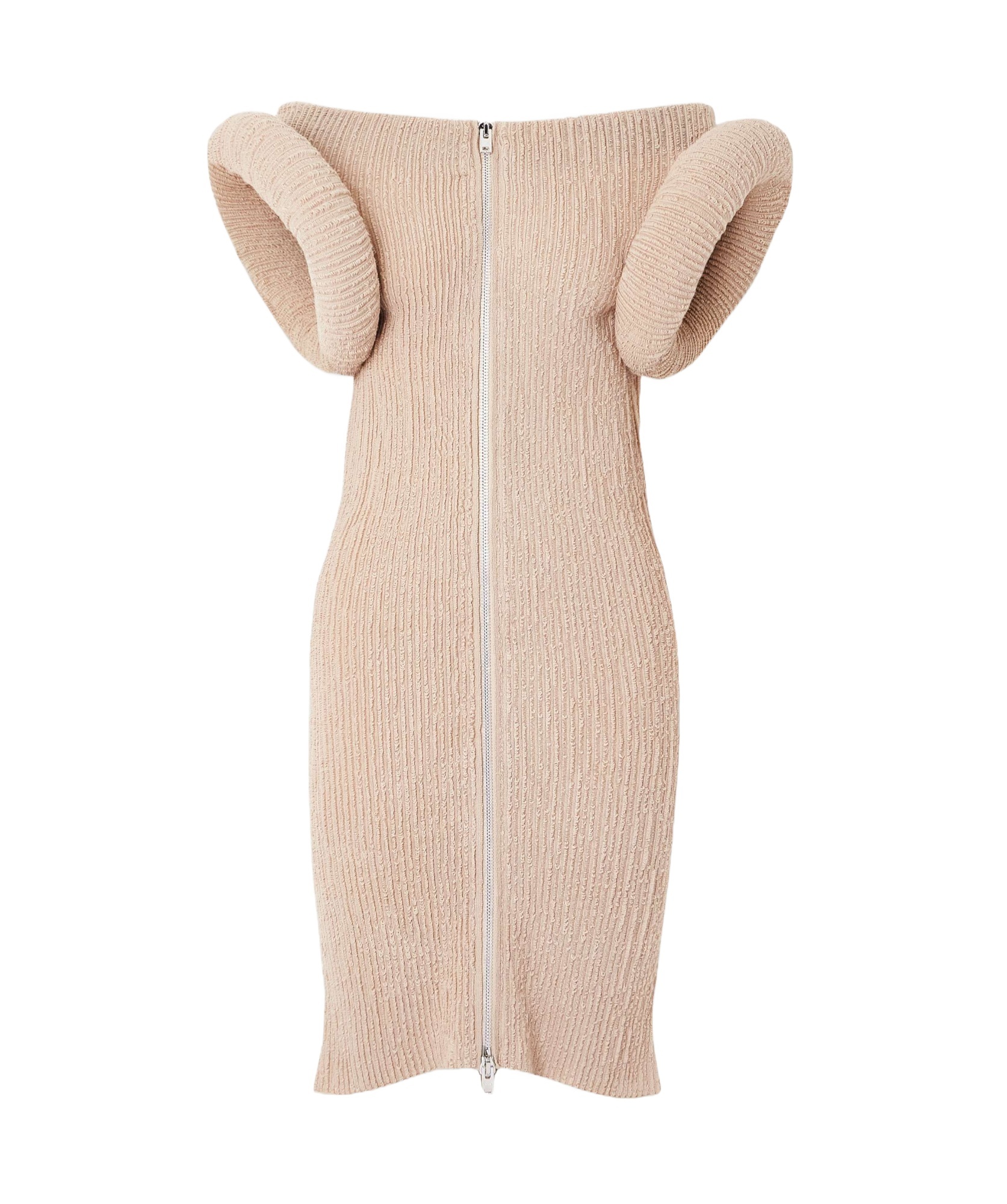 Acne Studios Pink Asymmetric Knit Minidress In Old Pink