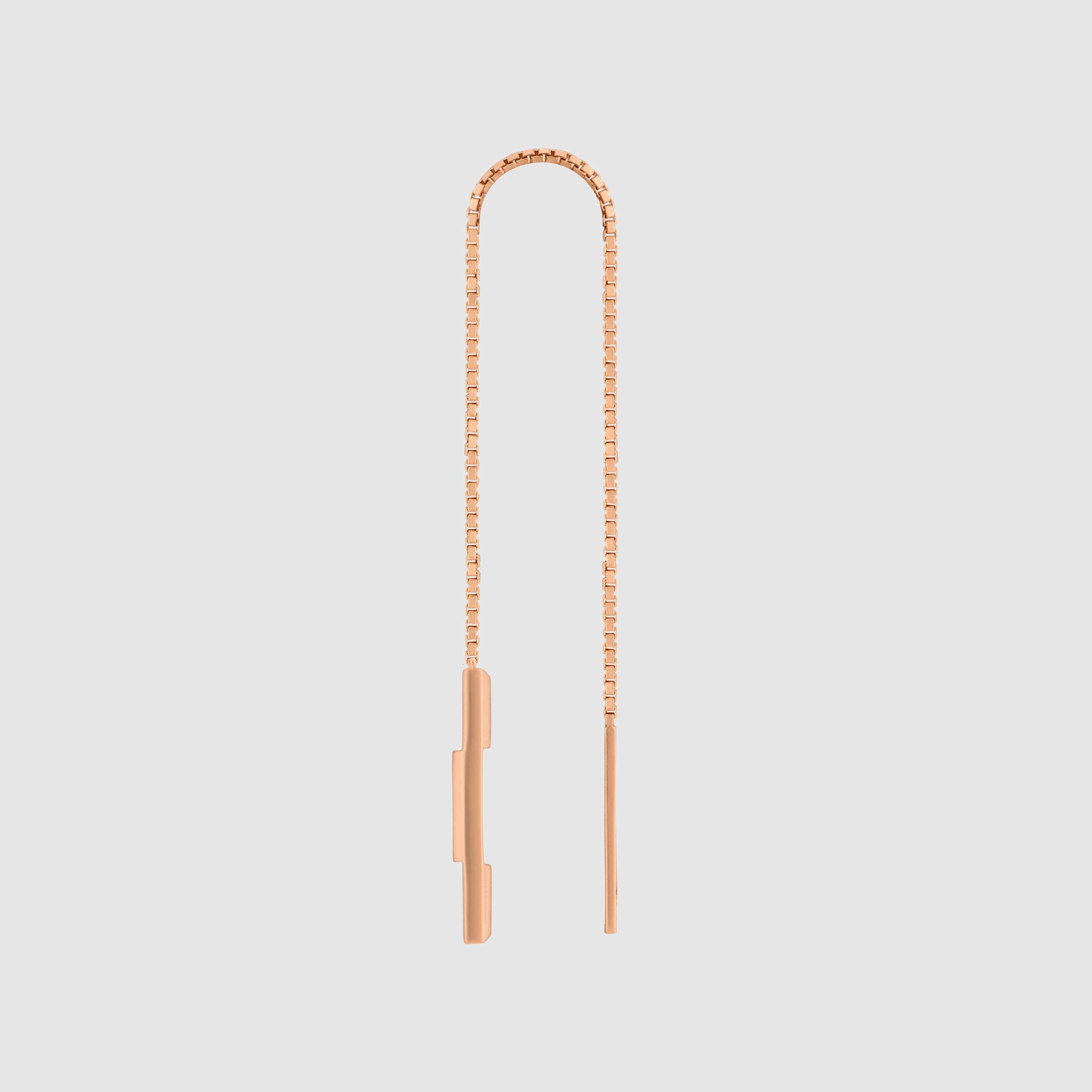 Gucci Link To Love 18k Rose Gold Drop Earrings In Gold