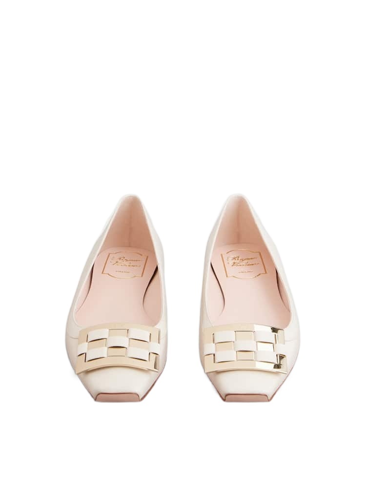 Roger Vivier Trompette Ballet Shoes In White