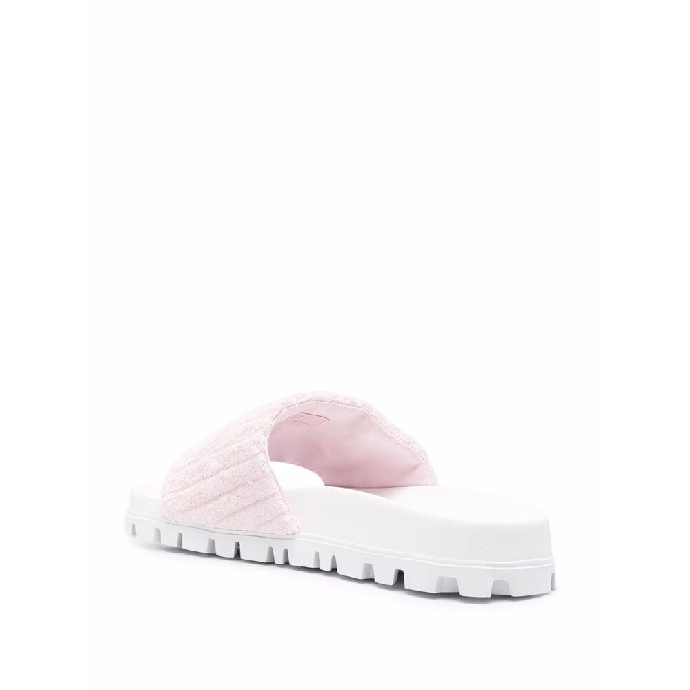 Miu Miu Logo Flip-flops In White