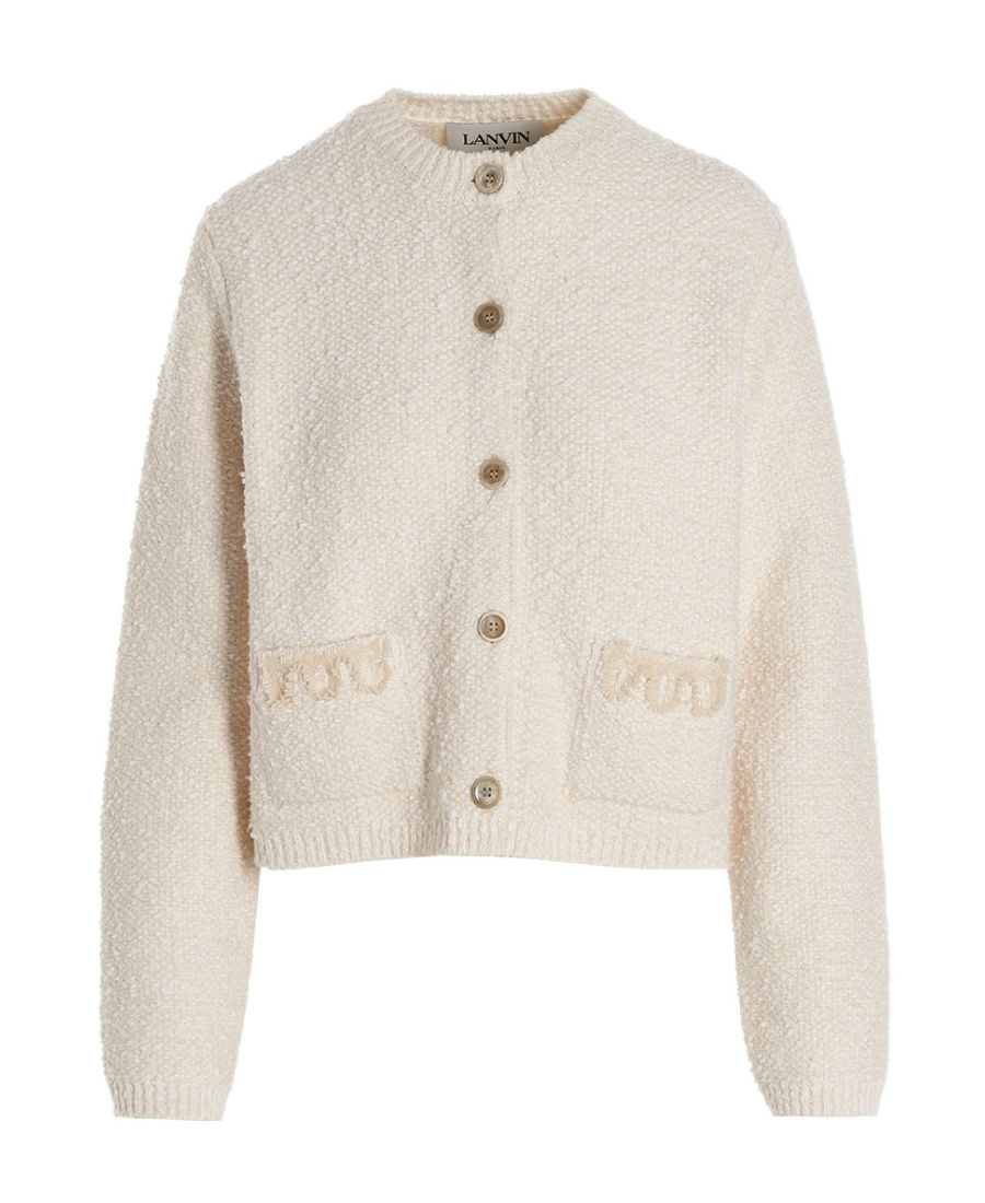 LANVIN TEXTURED-FINISH BUTTON-FASTENING CARDIGAN 