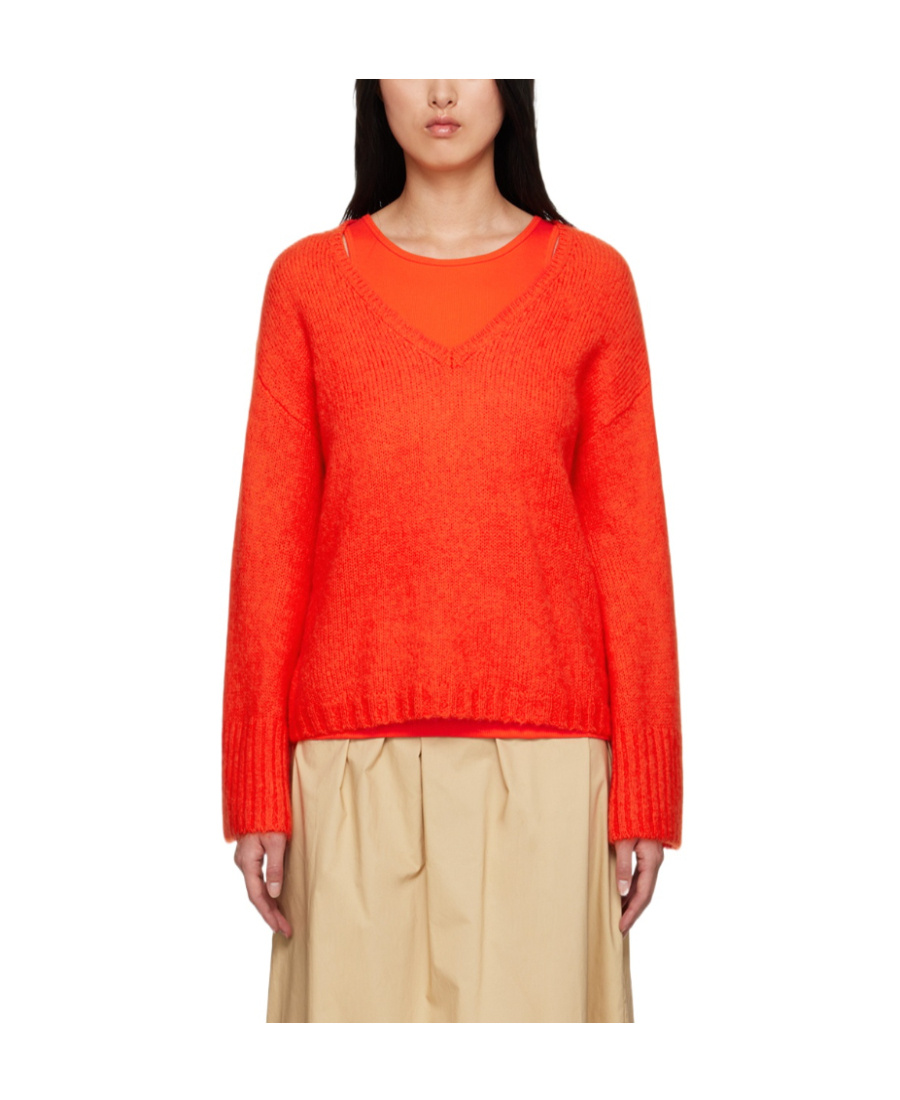 By Malene Birger V-neck Long-sleeved Sweater In Red