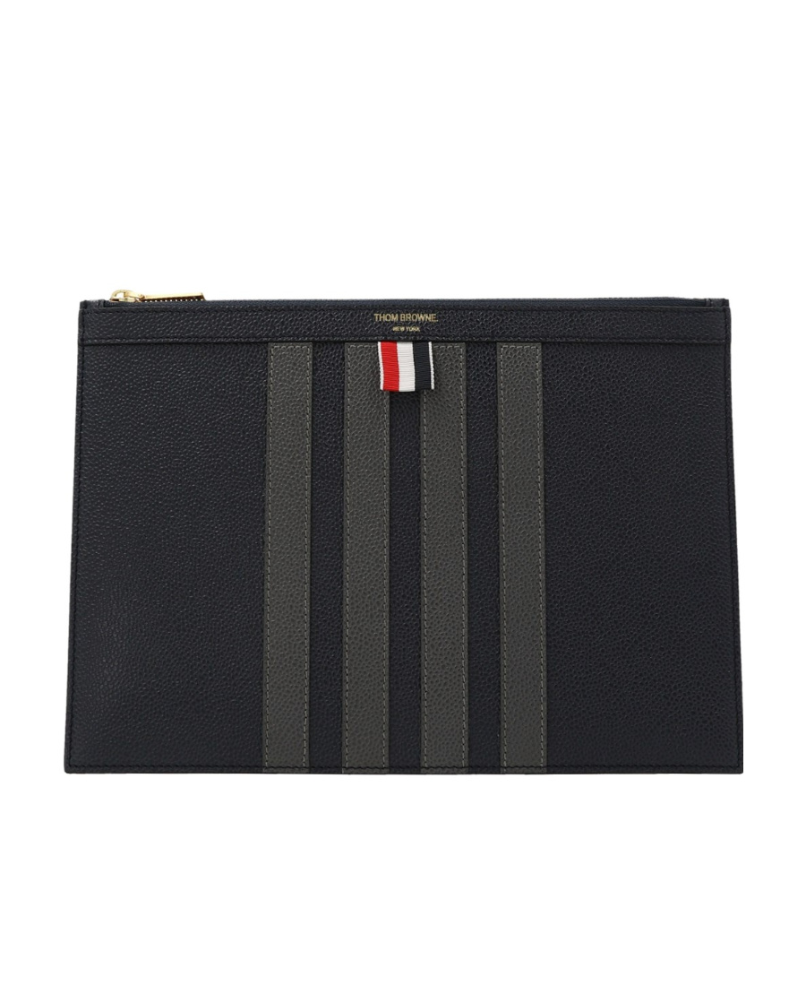THOM BROWNE THOM BROWNE SMALL 4-BAR STRIPED ZIPPED WALLET