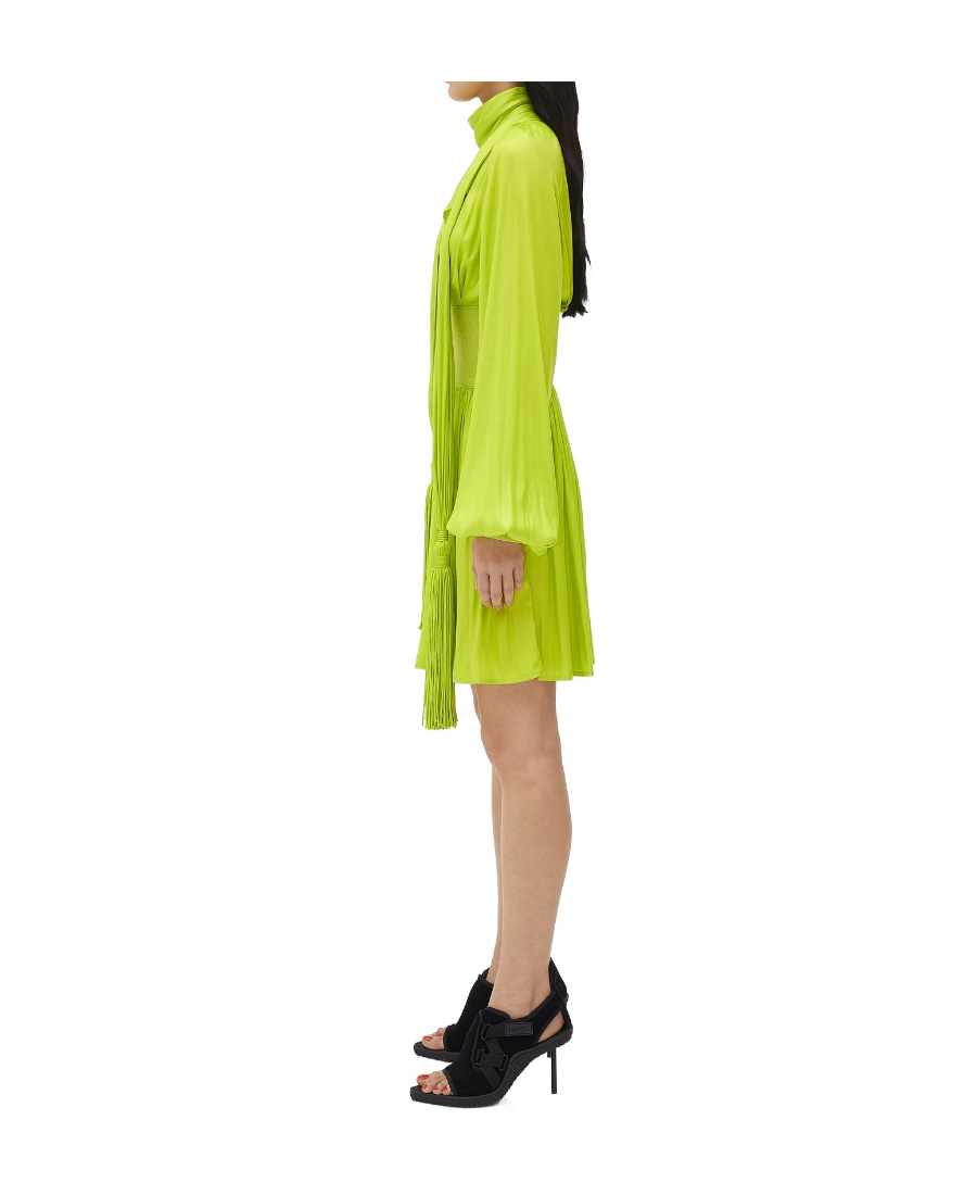 Bottega Veneta Tassel Detail Flared Dress In Green