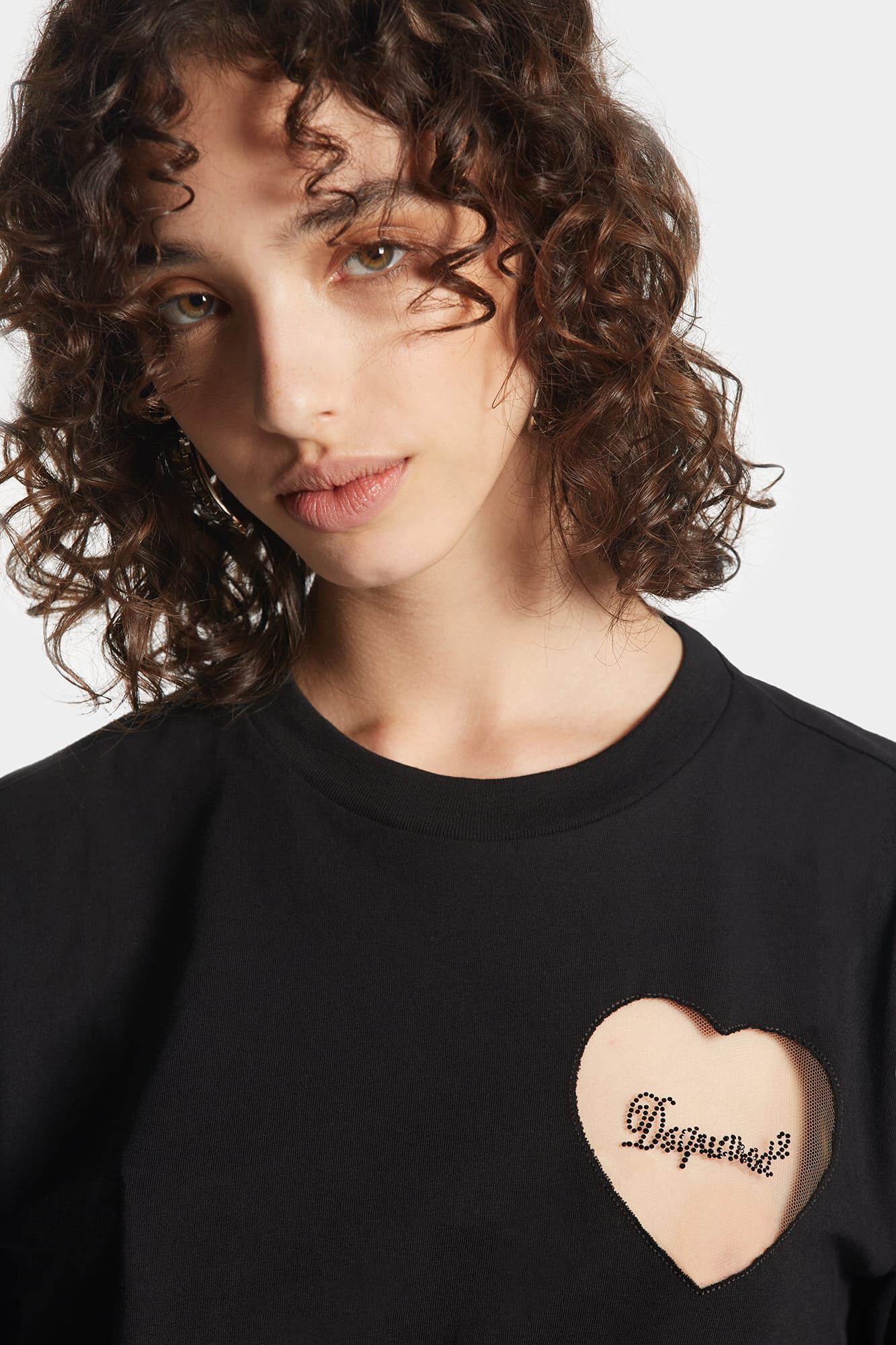 Dsquared2 Women Boxy-fit Cotton T-shirt In Black