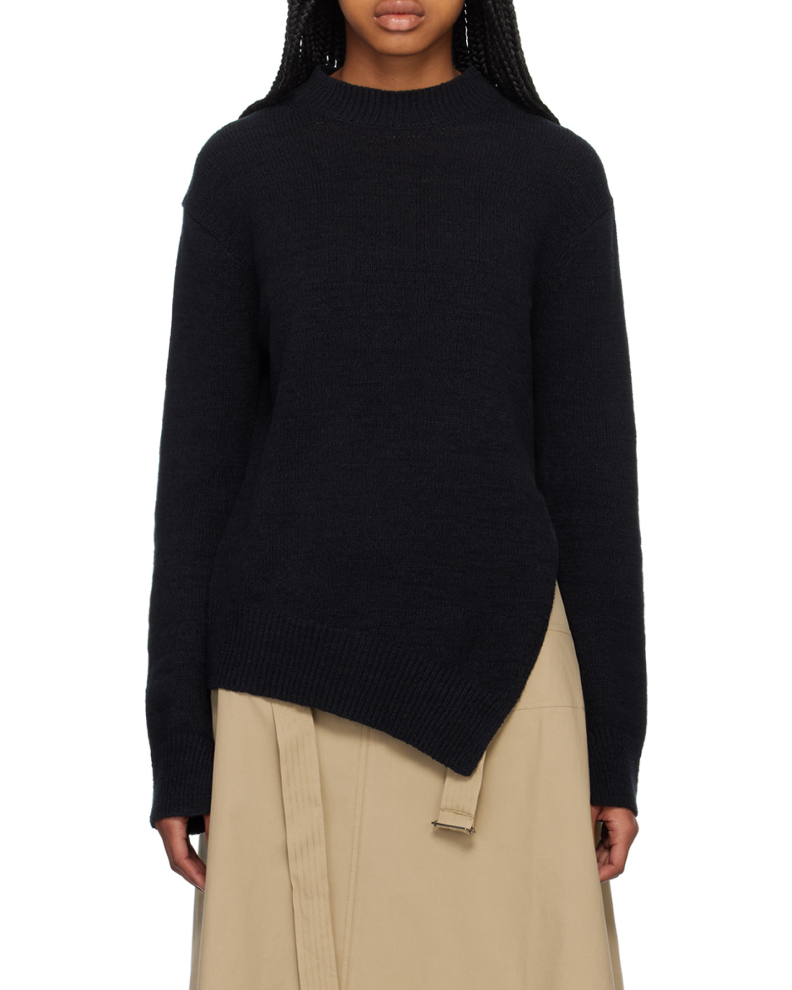 Studio Nicholson Asymmetric Sweater In Black