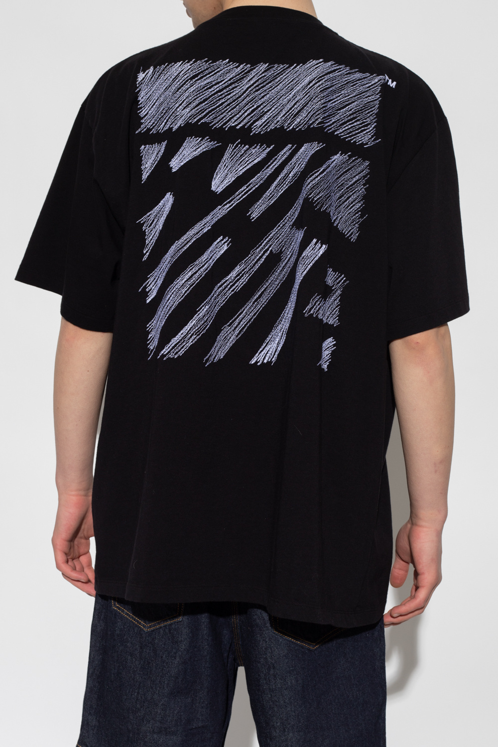 Off-white Scribble Diag Printed T-shirt In Black