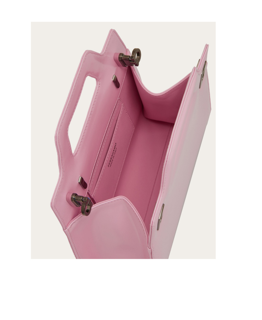 Ferragamo Sleek Mini Tote With Detachable Strap In Pink