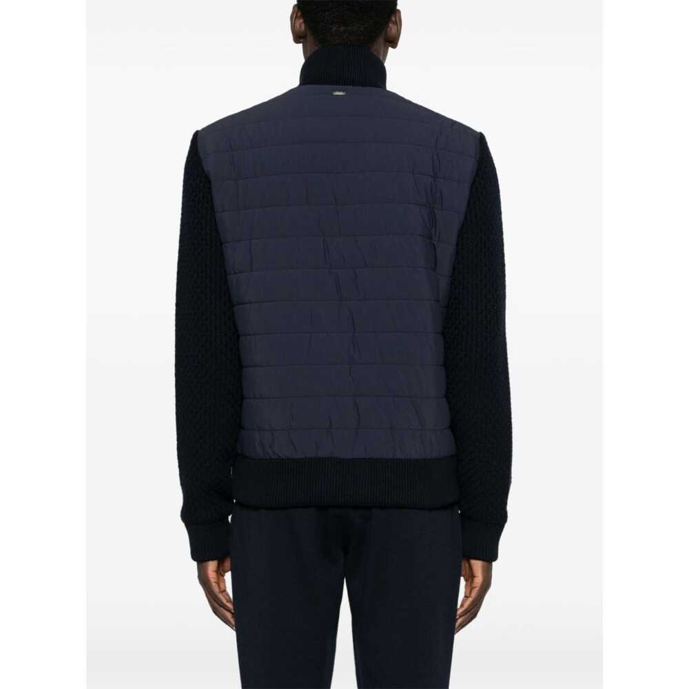 Herno Men Nylon And Wool Bomber Jacket In Black