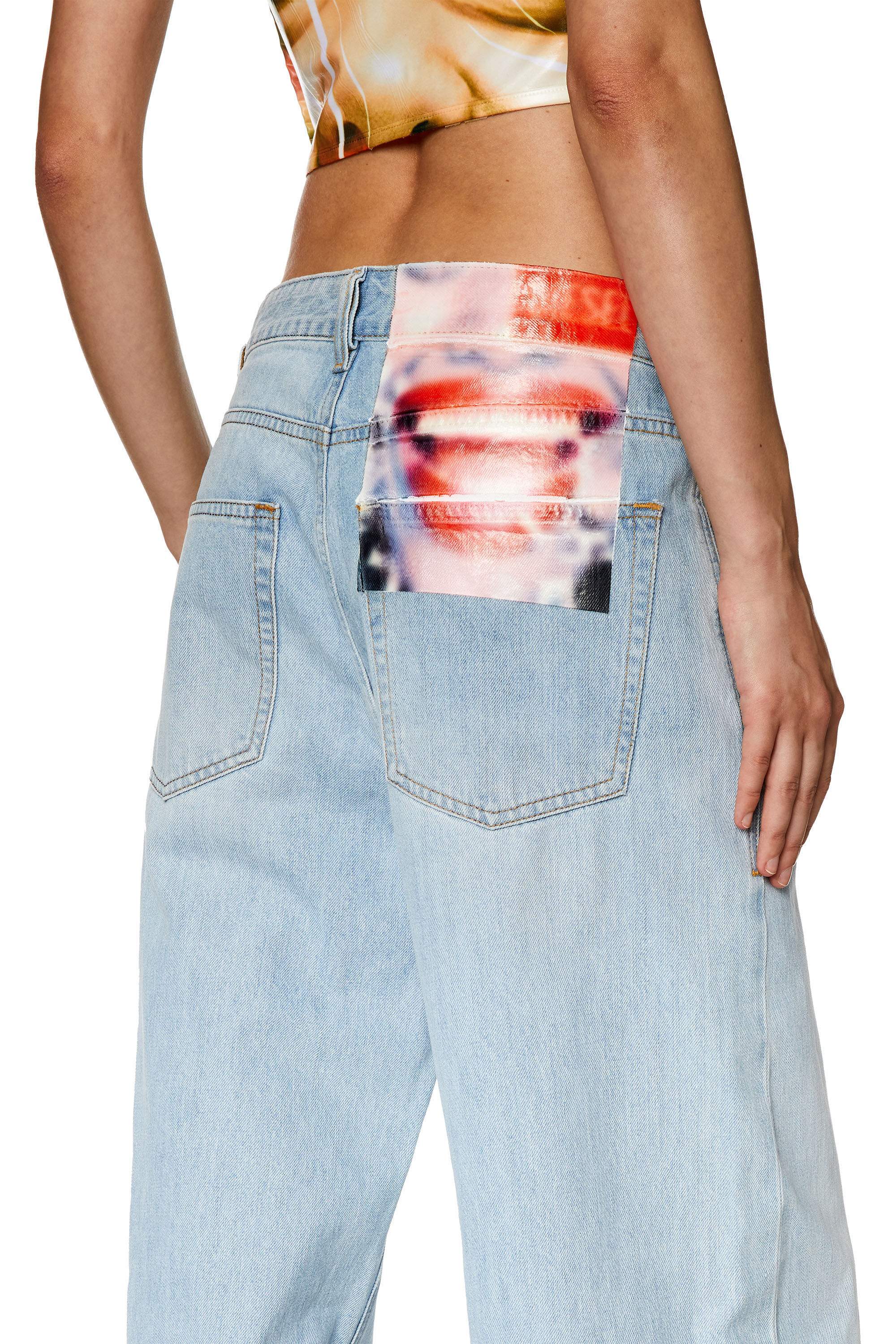Shop Diesel D-sire Wide-leg Jeans In Blue