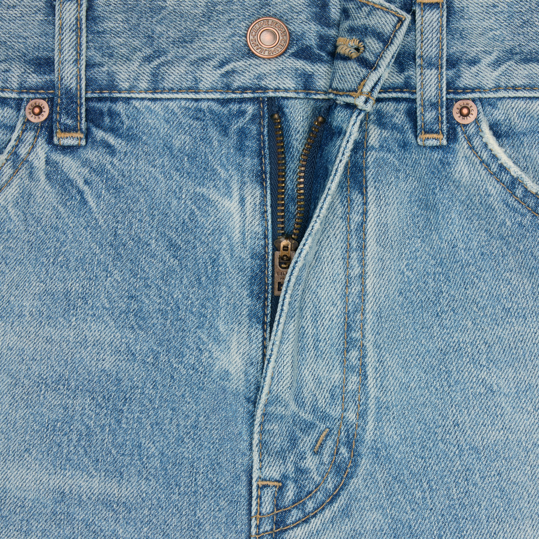 Celine Multi-pocket Flared Jeans In Blue