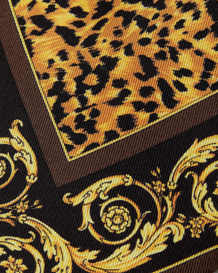 Versace Animal-print Tie In Gold