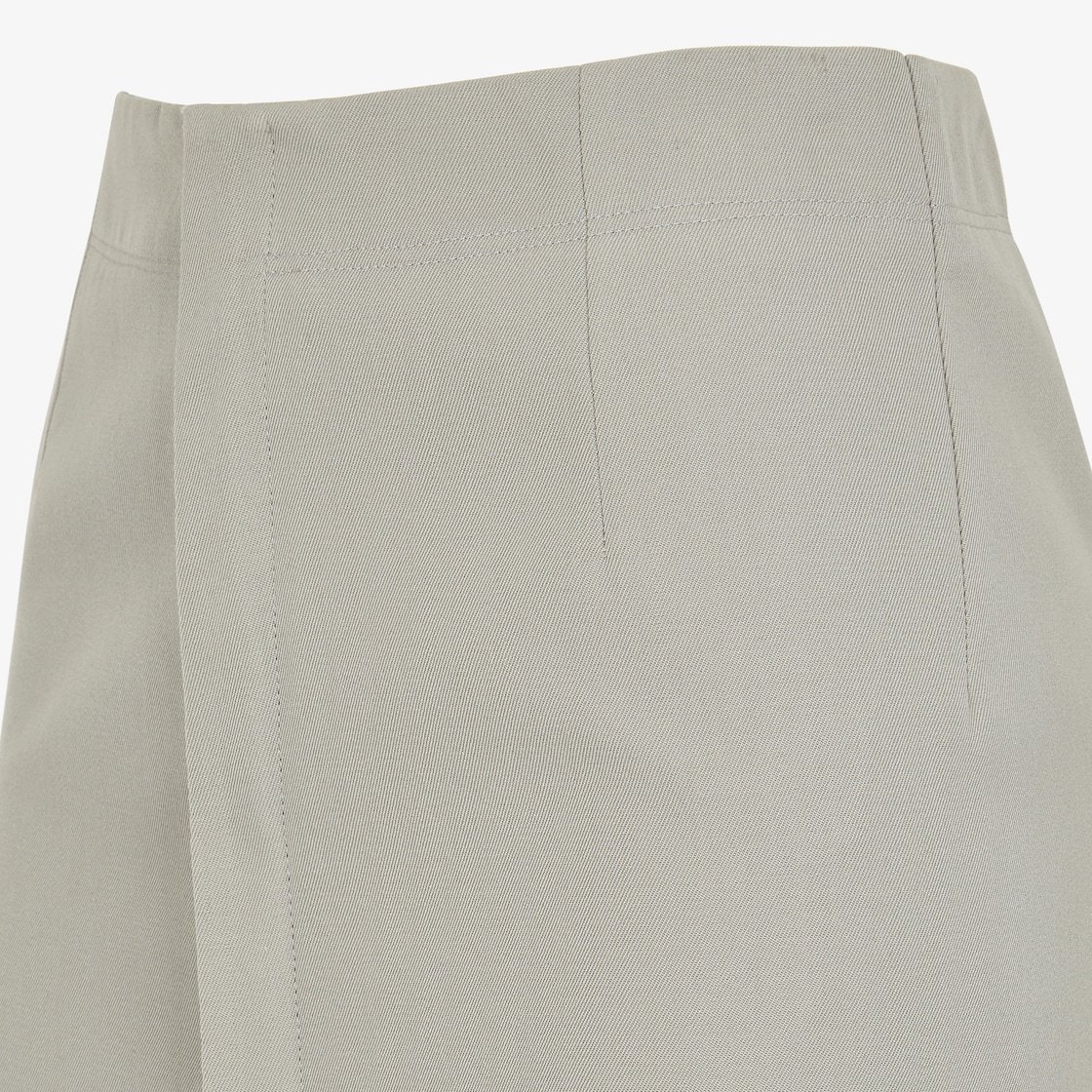 Fendi Embroidered-logo Midi Skirt In Gray