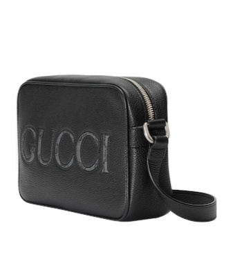 Gucci Mini Logo-appliqué Leather Shoulder Bag In Black