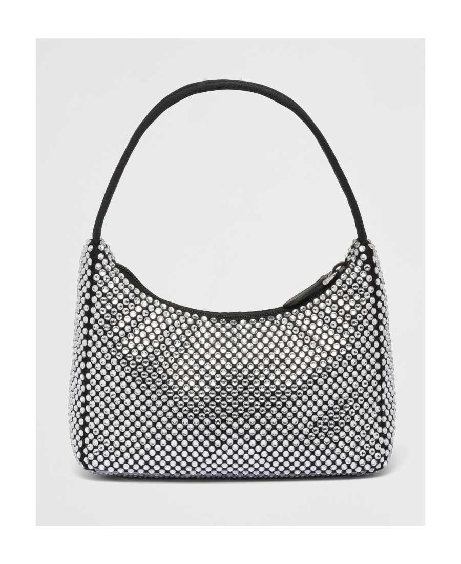 Prada Satin Mini-bag With Crystals In White
