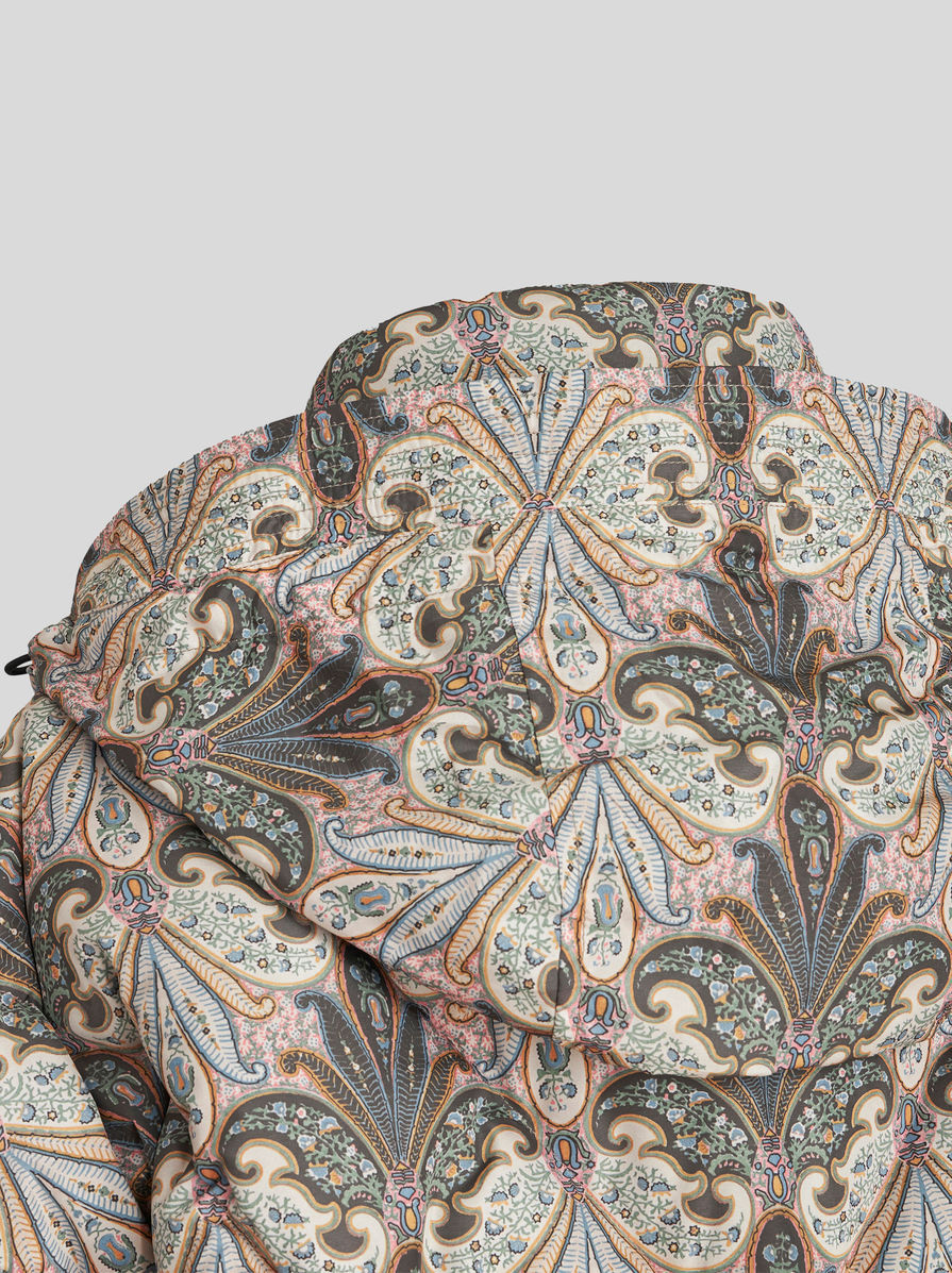 Etro Paisley-print Long-sleeved Puffer Jacket In Multicolor