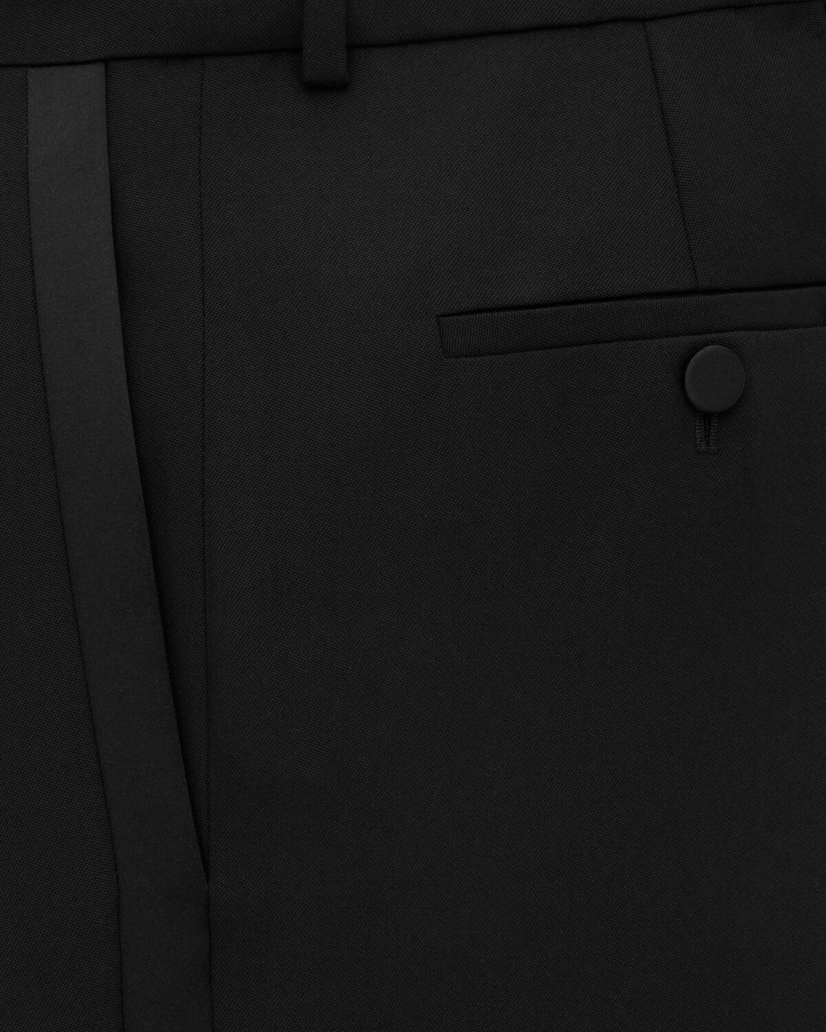 Saint Laurent High-rise Tuxedo Pants In Grain De Poudre In Black
