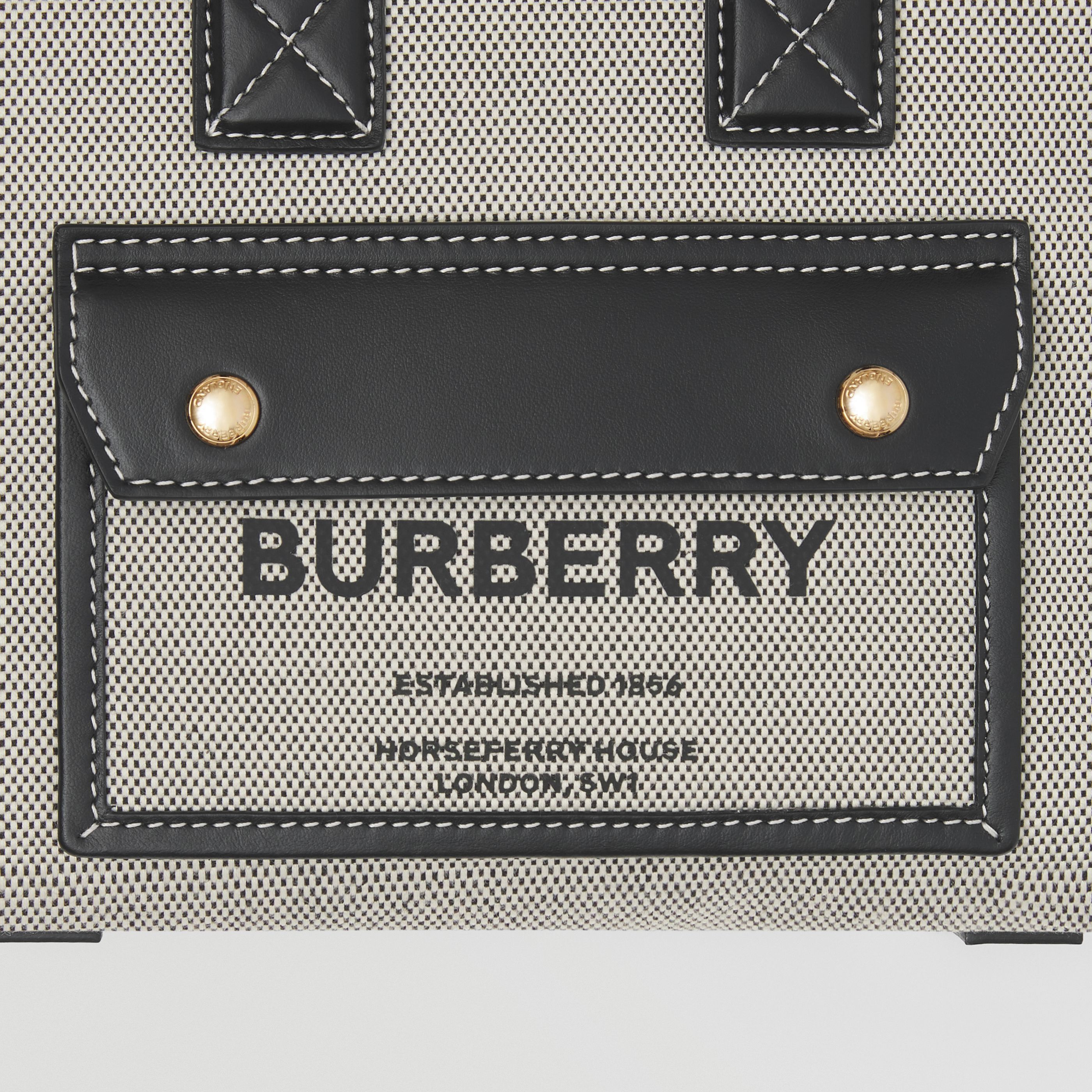 Burberry Mini Freya Tote Bag In Gray