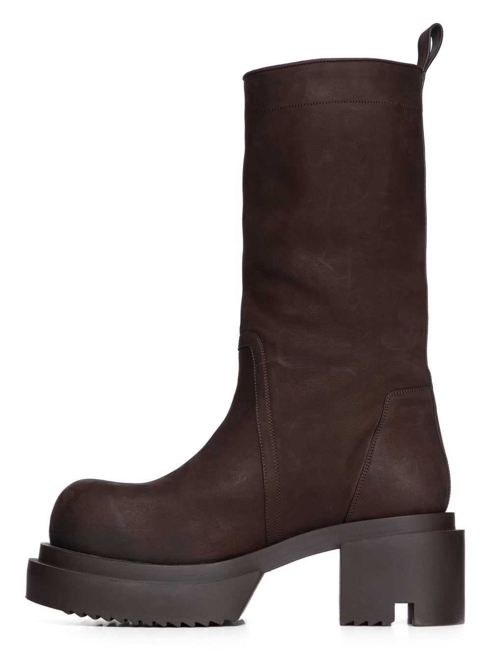 Rick Owens 60mm Platform Leather Boots In Brown