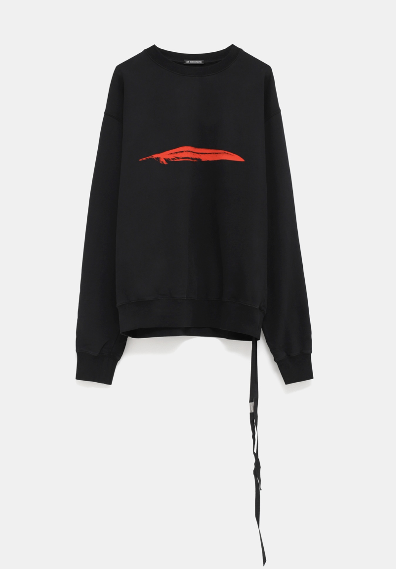Ann Demeulemeester Feather-print Cotton Sweatshirt In Black