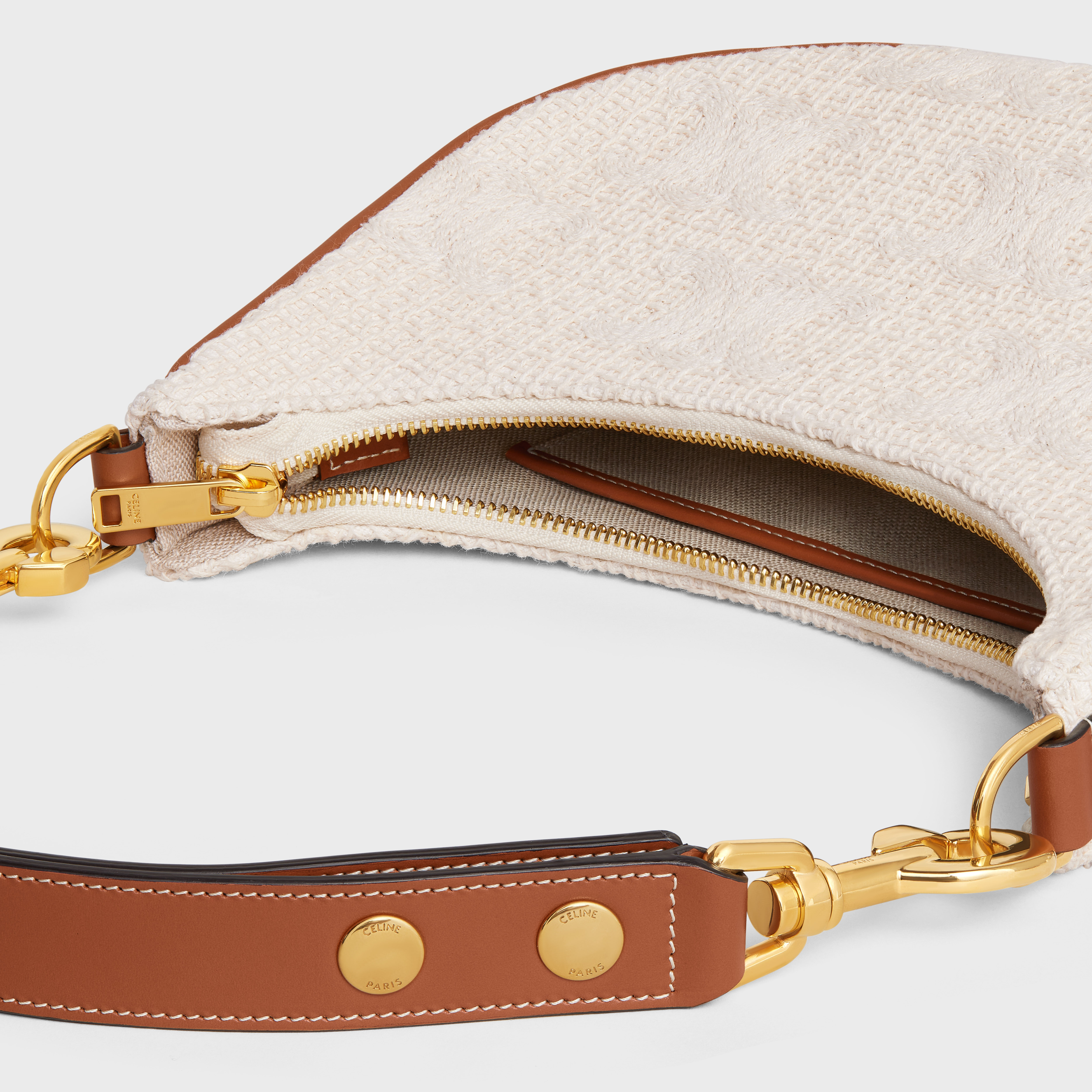 Celine Triomphe Medium Ava Shoulder Bag In Nude