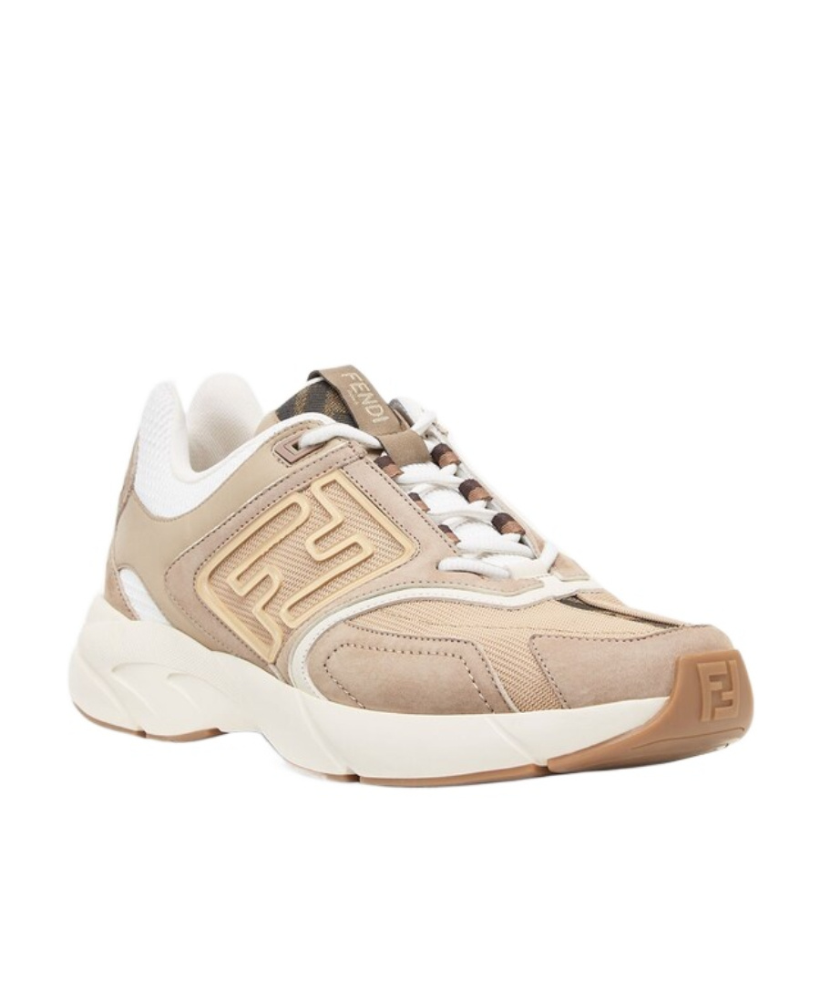 Fendi Faster Ff-embossed Detailed Low-top Sneakers In Brown