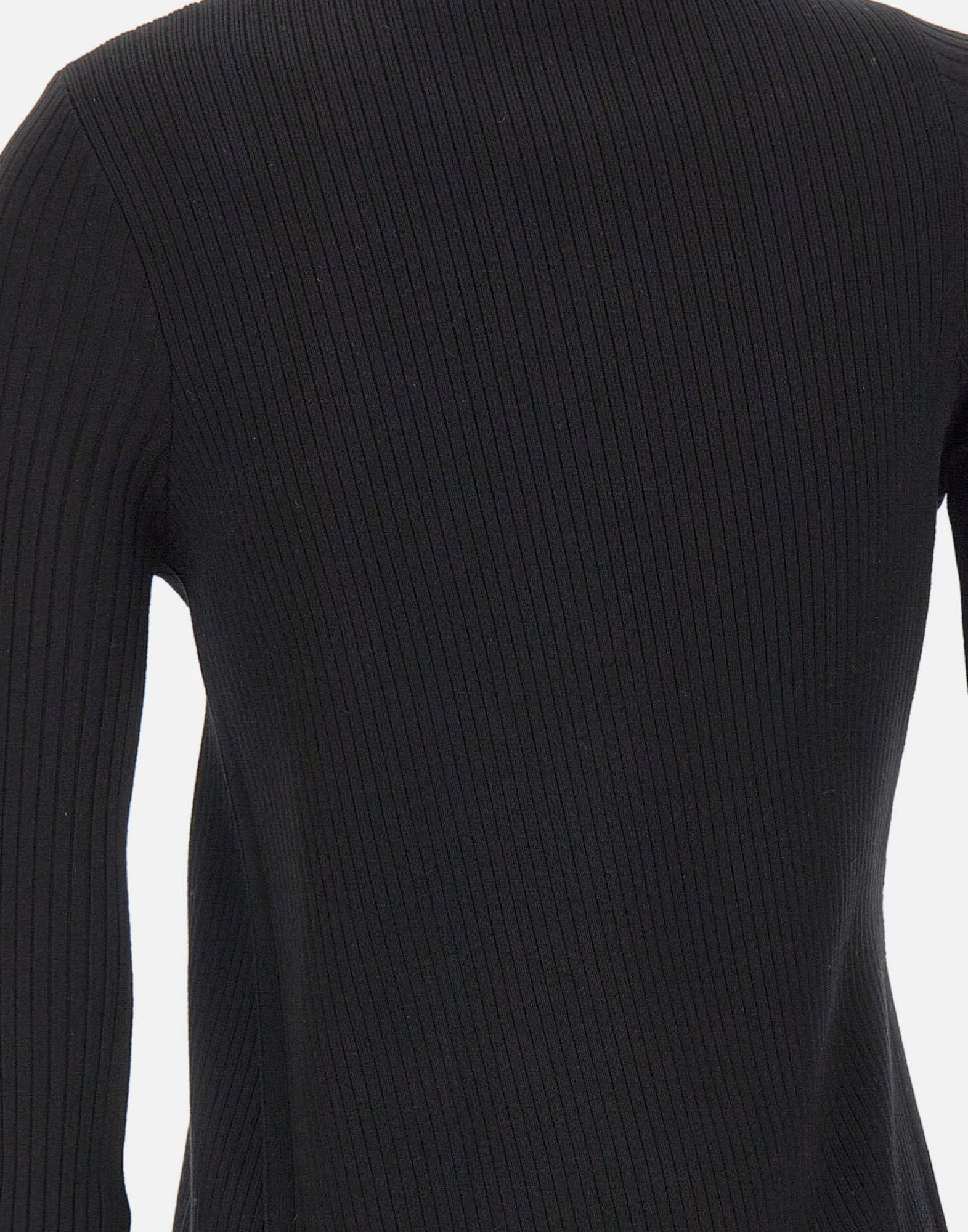Courrèges High-neck Long-sleeved Sweater In Black