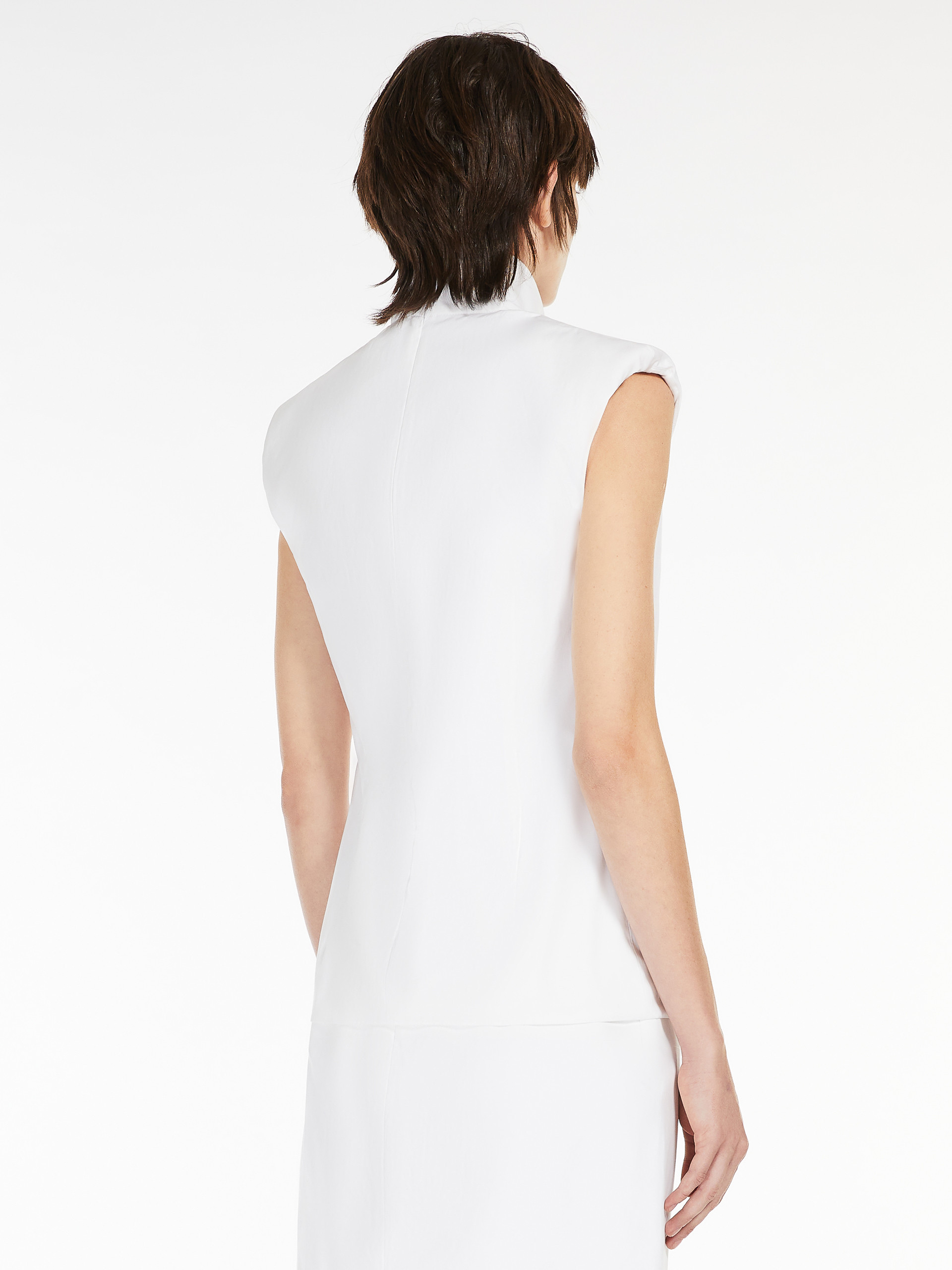 Sportmax High-necked Sleeveless Top In Cann In White