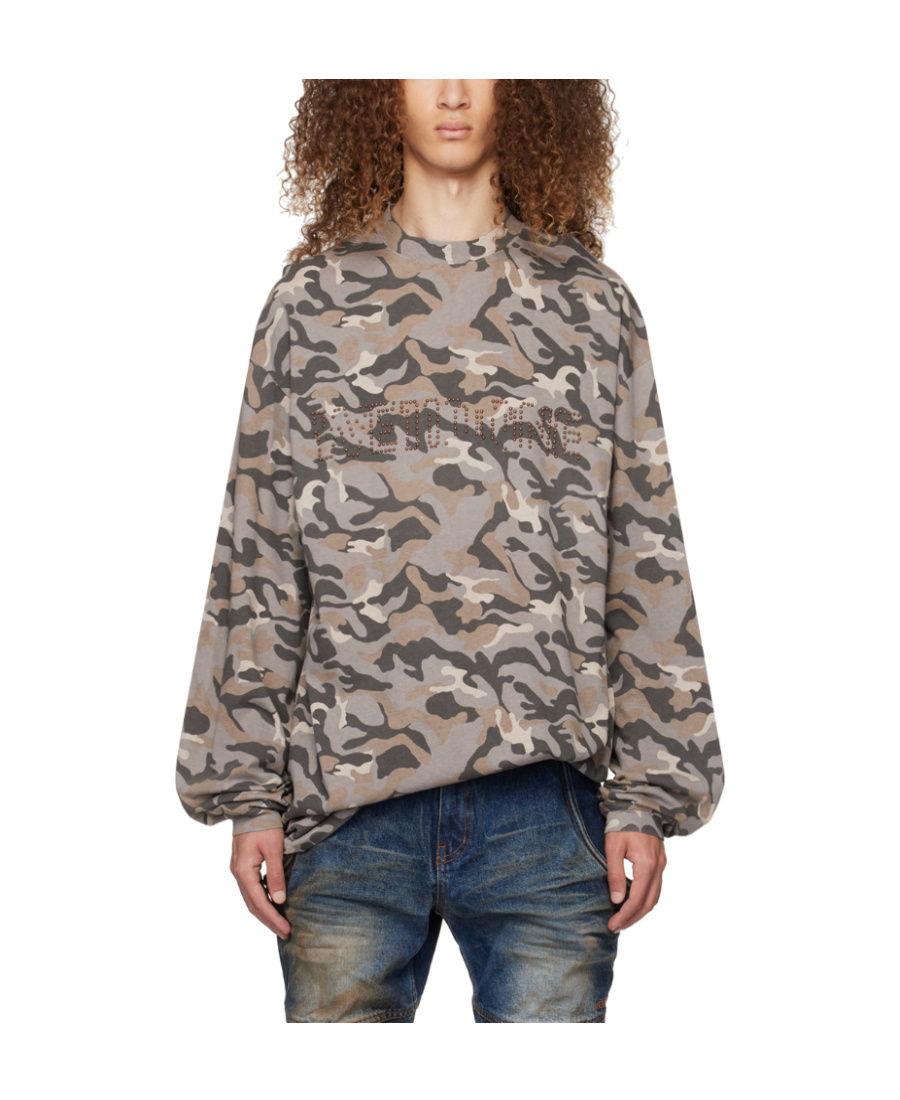 We11 Done Camouflage Long-sleeved T-shirt In Multicolor