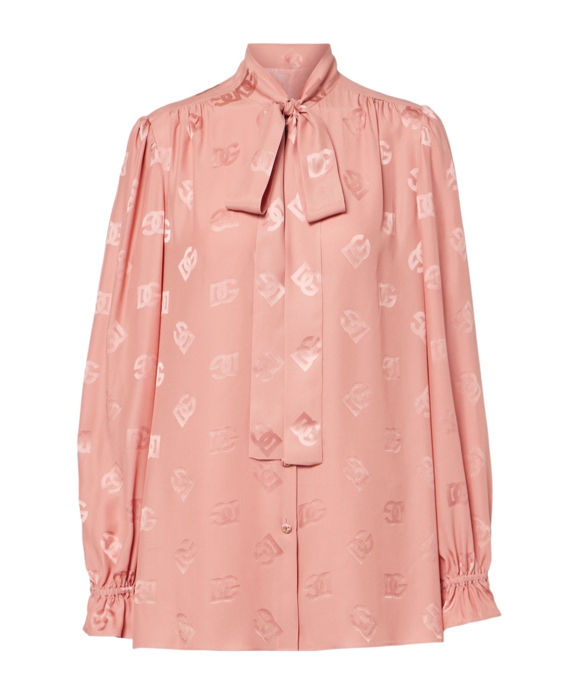 Dolce & Gabbana Dg Silk Satin Blouse In Pink