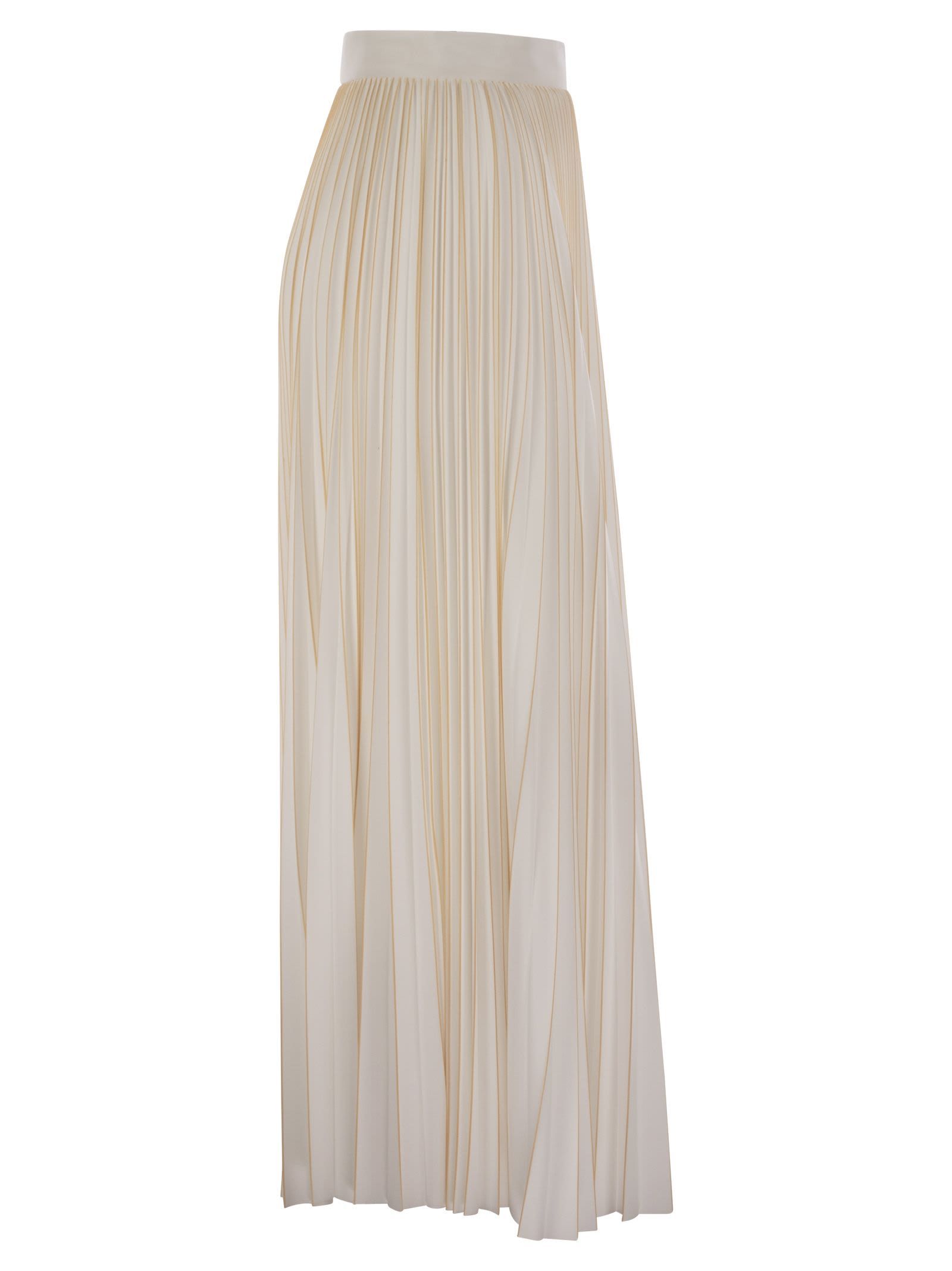 Fabiana Filippi Zip Fastened Pleated Jersey Skirt In Neutral