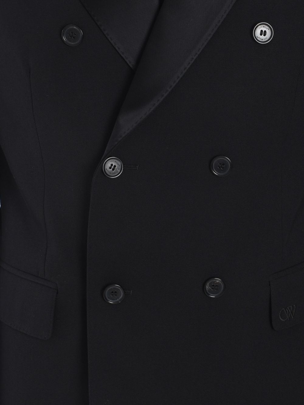 Off-white Double-breasted Blazer In Black