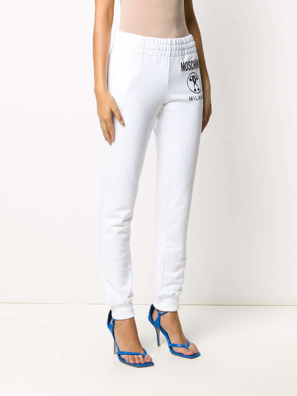 Moschino Logo Printed Sweatpants In White
