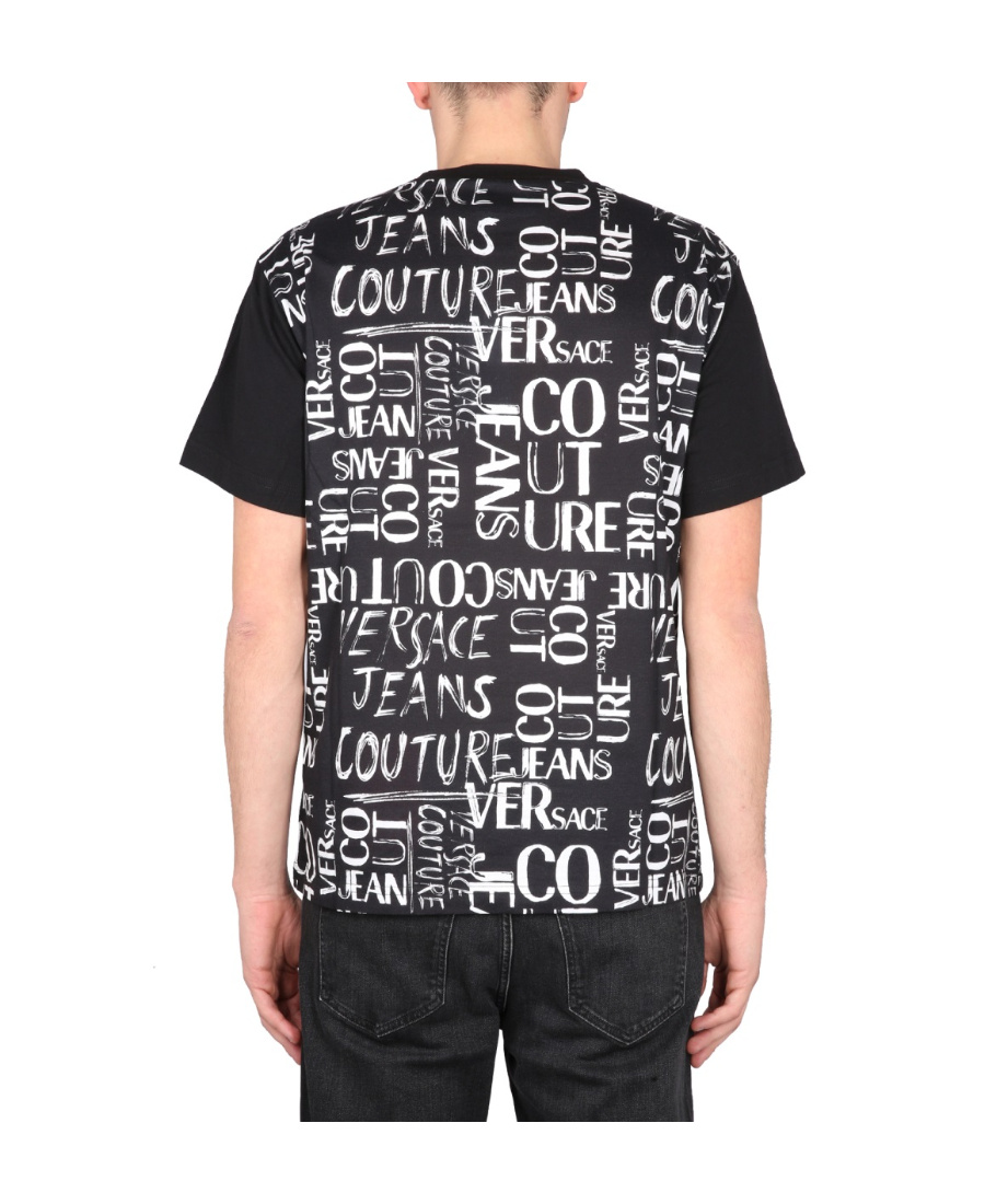 Versace Jeans Couture Graphic Printed Crewneck T-shirt In Black