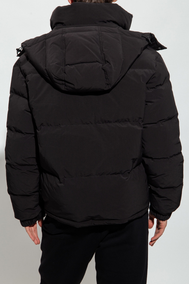 Off-white Logo-patch Puffer Coat In Black