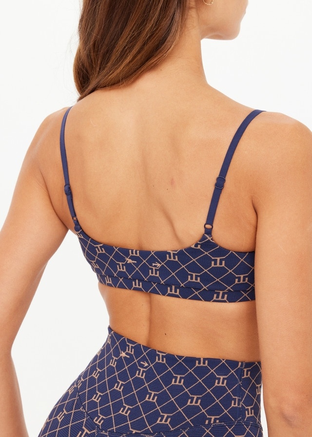 The Upside Ezra Patterned Performance Bra In Yellow