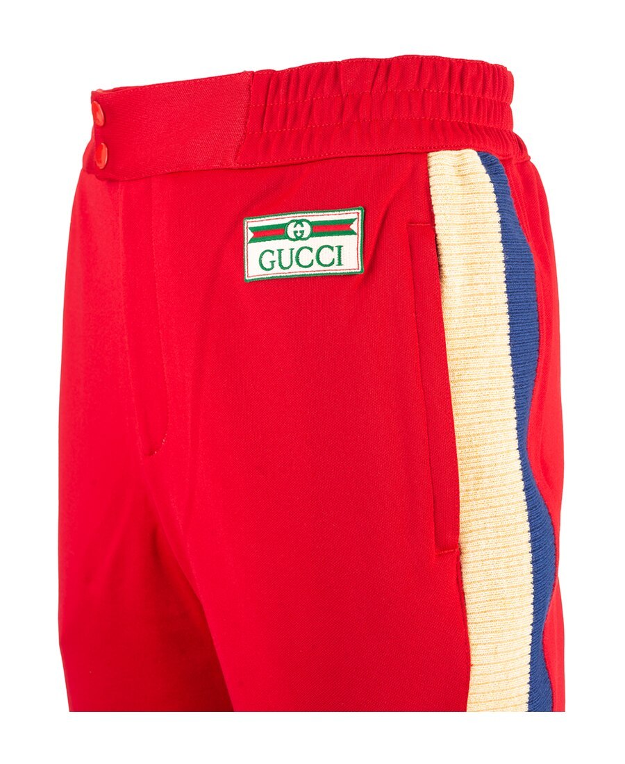 Gucci Side-stripe Track Pants In Red