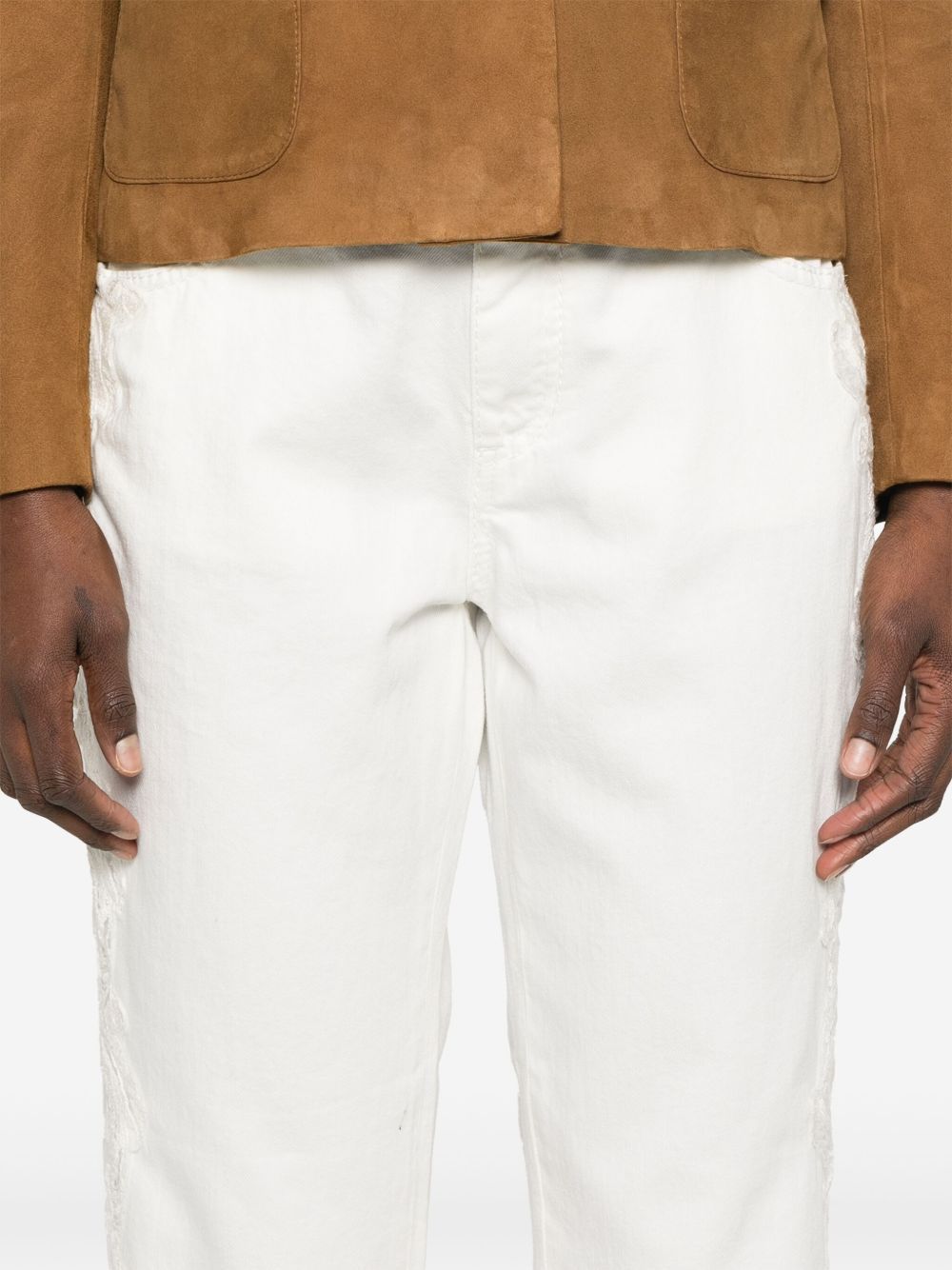 Ermanno Scervino White Trousers With Front Button Closure In White