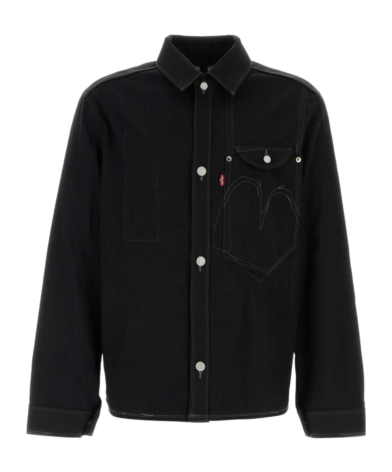 Junya Watanabe Denim X Levis Button-up Shirt For Men In Black