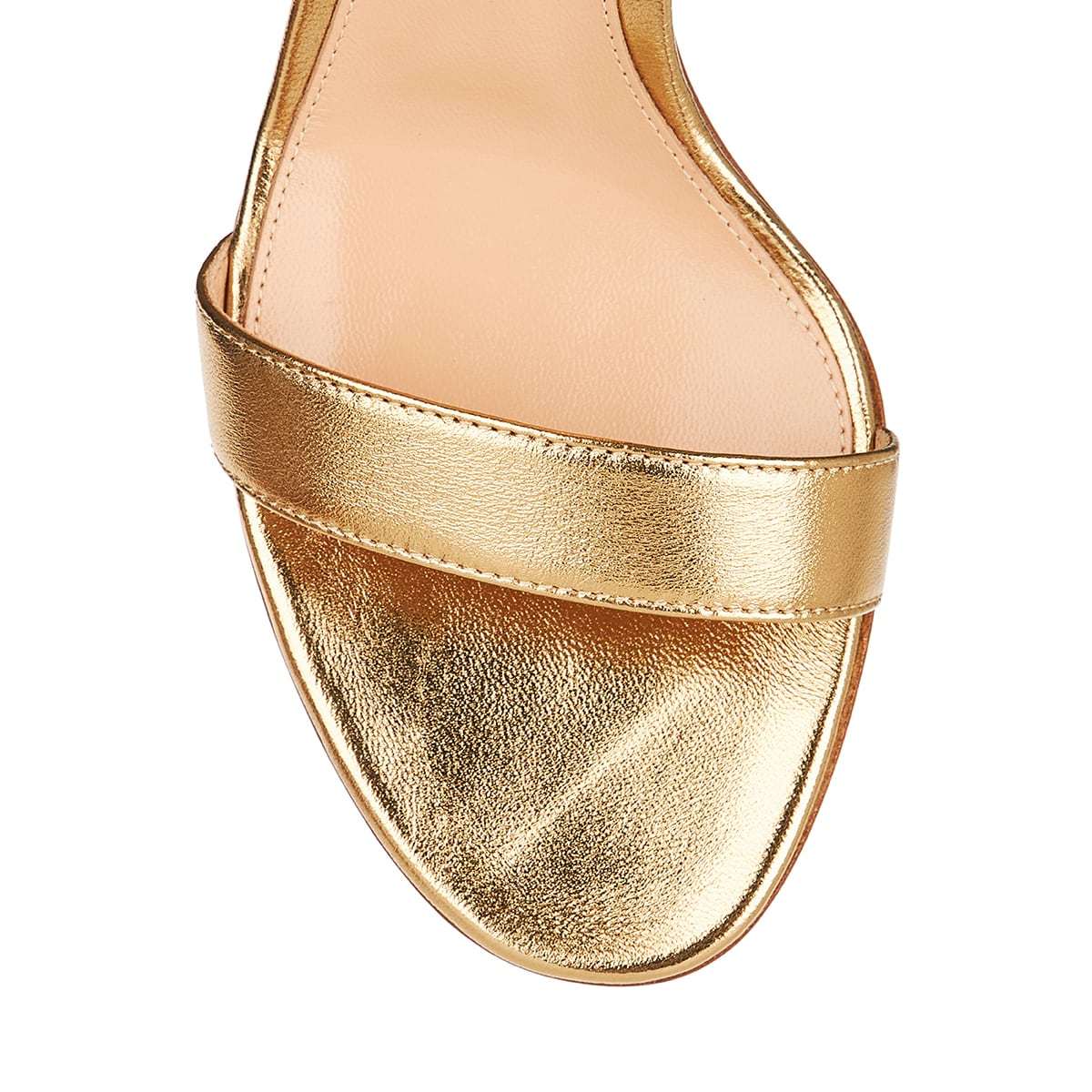 Gianvito Rossi Metallic-effect 90mm Heeled Sandals In Nude