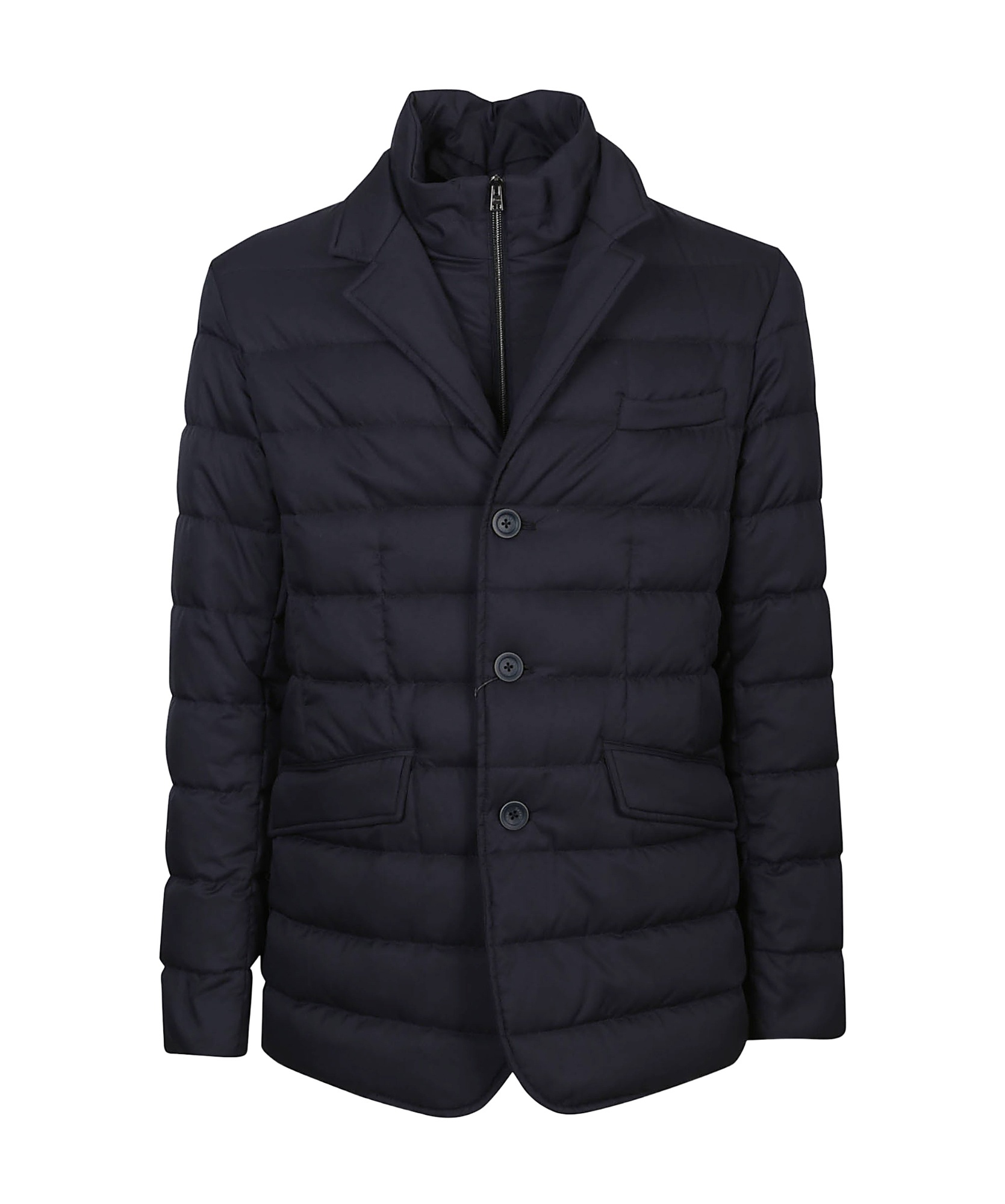 Herno La Giacca Water Resistant Down Blazer With Removable Bib In Black