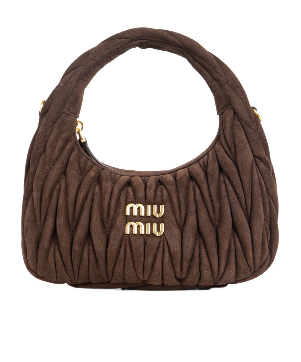 Miu Miu Logo Tote Bag In Brown