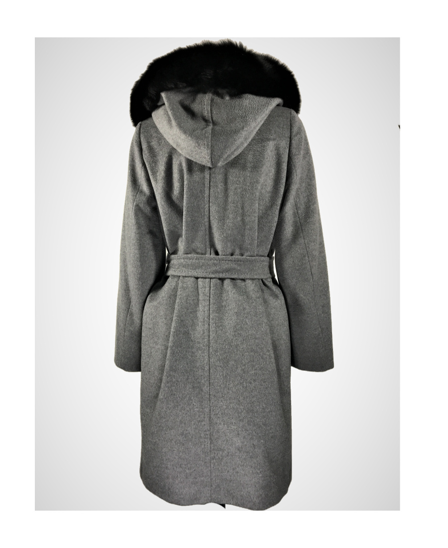 Max Mara Woolen Overcoat With Belt In Gray