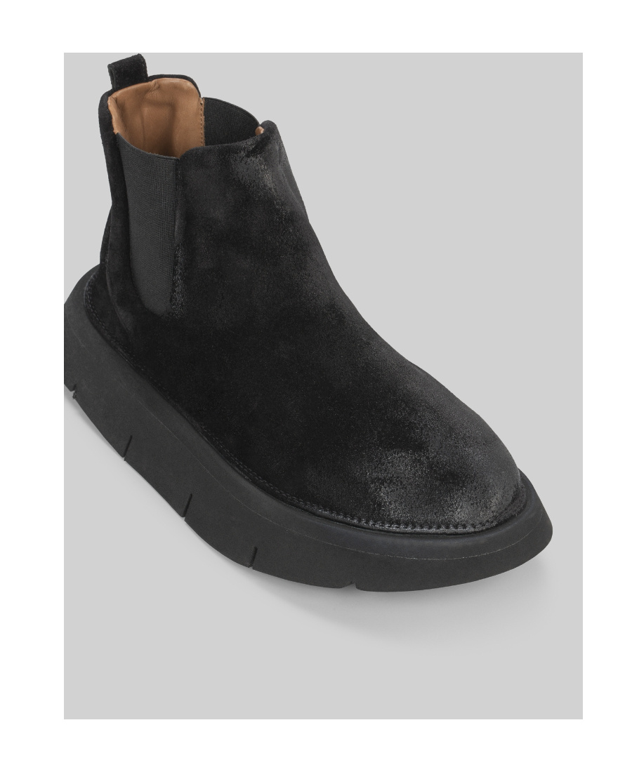 Shop Marsèll Suede Round-toe Slip-on Boots In Black