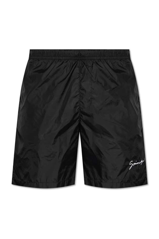 Givenchy Swim Shorts With Logo Signature In Black