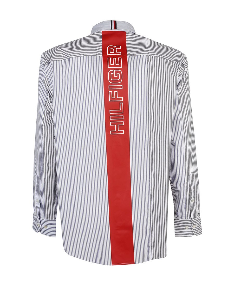 Shop Tommy Hilfiger Contrast Striped Shirt In Gray