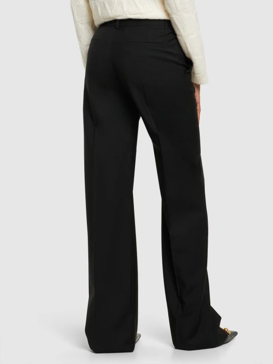 Valentino Virgin Wool Wide-leg Tailored Trousers