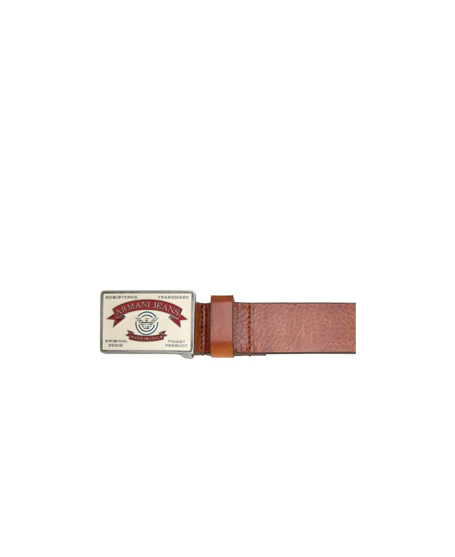 Armani Jeans Logo Belt In Brown