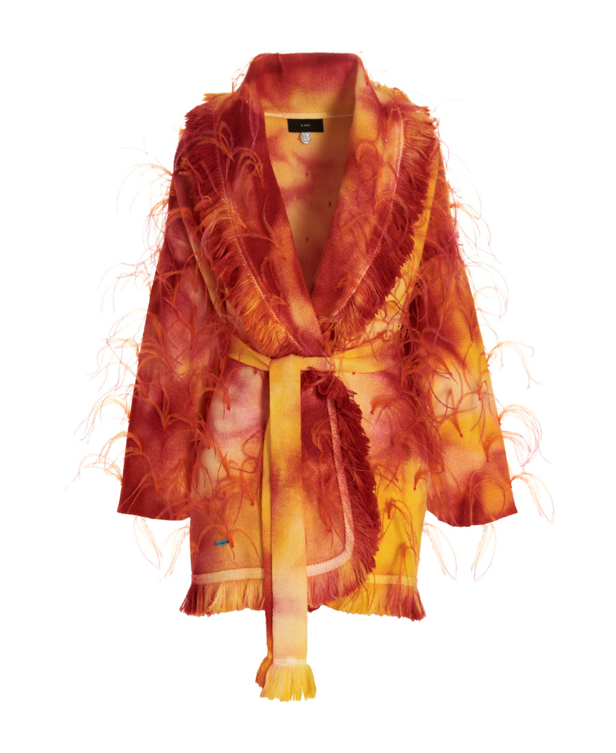 Alanui Fringe-detail Wool Blazer In Red